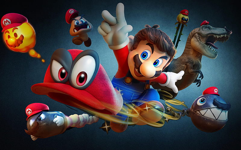 Super Mario Odyssey, 2017, Video game poster, HD wallpaper
