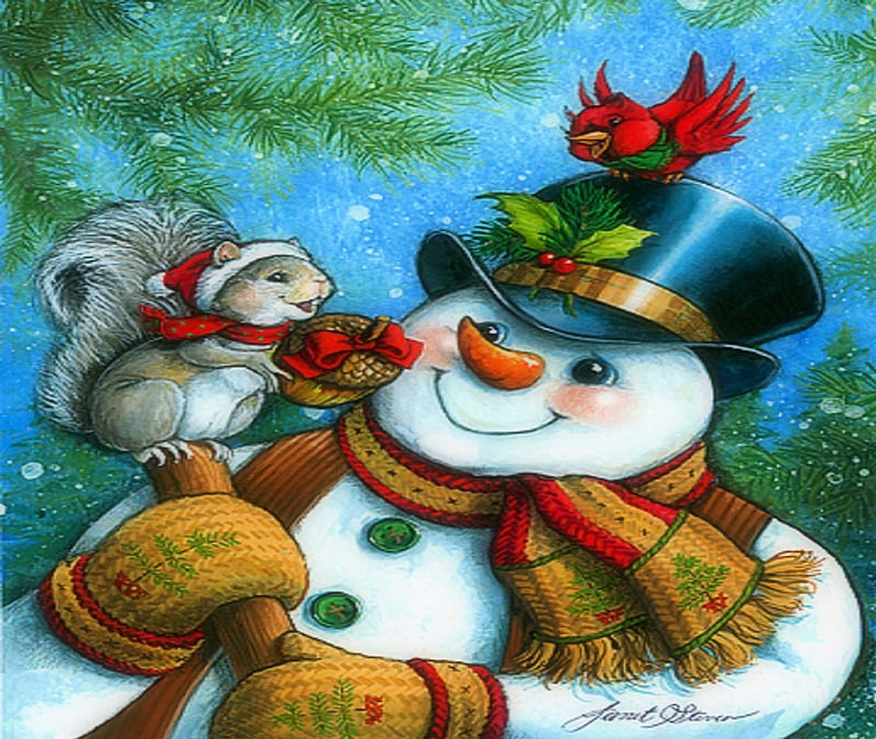 ★JUST FOR YOU★, scarves, squirrel, adorable, seasons, xmas and new year, greetings, pine cones, paintings, gloves, drawings, traditional art, cardinal bird, snowmen, hats, lovely, christmas, just for you, happiness, love four seasons, festivals, cute, xmas tree, snow, winter holidays, weird things people wear, celebrations, HD wallpaper