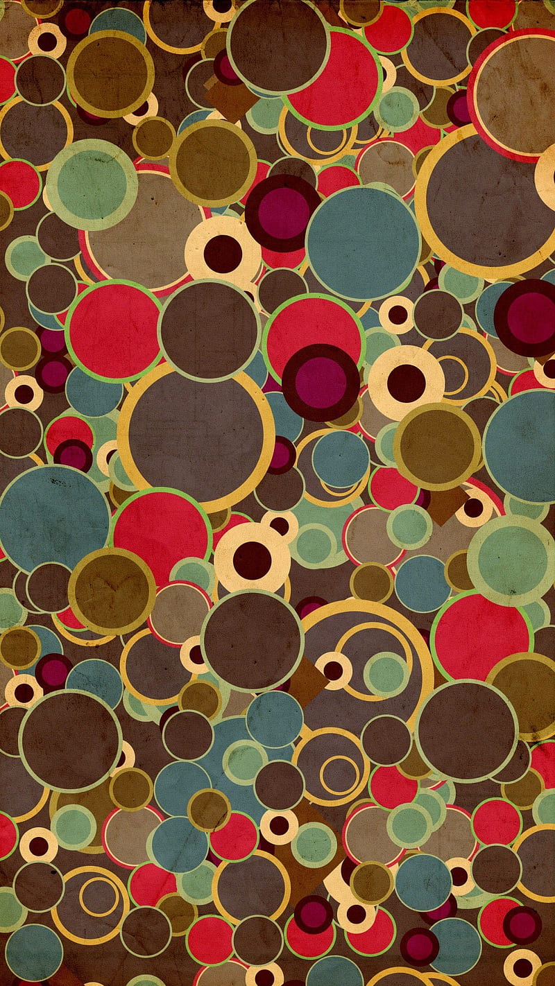 Retro, abstract, circle, circles, colour, colours, cool, funky, HD phone wallpaper