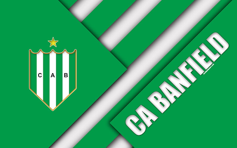 Club Atletico Banfield, Argentine football club material design, green white abstraction, Banfield, Argentina, football, Argentine Superleague, First Division, HD wallpaper