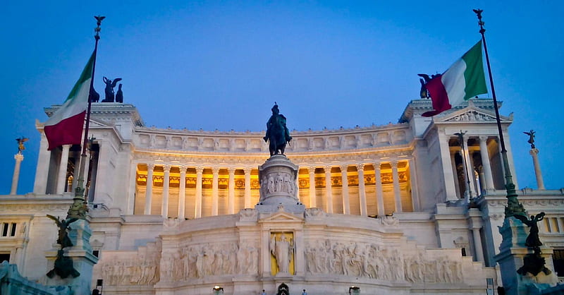 Monument Vittorio Emanuele II on the the Piazza Venezia in Rome, Italy, vittorio emanuele ii, monument, piazza venezia, rome, italy, HD wallpaper