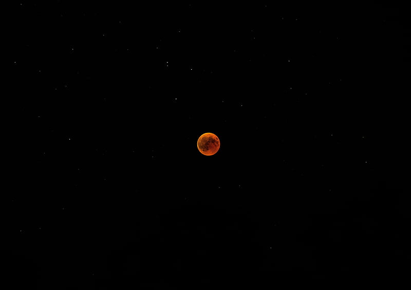 red moon, lunar eclipse, stars, Space, HD wallpaper