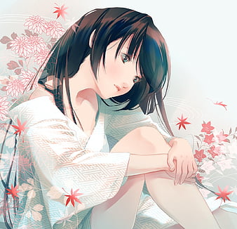 My body is a cage {Bell} HD-wallpaper-lost-in-thought-anime-black-hair-transgender-getbackers-maple-leaf-kazuki-fuuchouin-big-eyes-green-eyes-long-hair-fuuchouin-flowers-anime-girl-kazuki-thumbnail