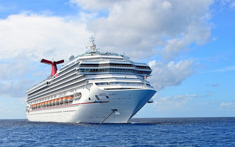 Carnival Glory, luxury cruise ship, large white ship, cruise liner, Conquest-class, Carnival Cruise Line, HD wallpaper