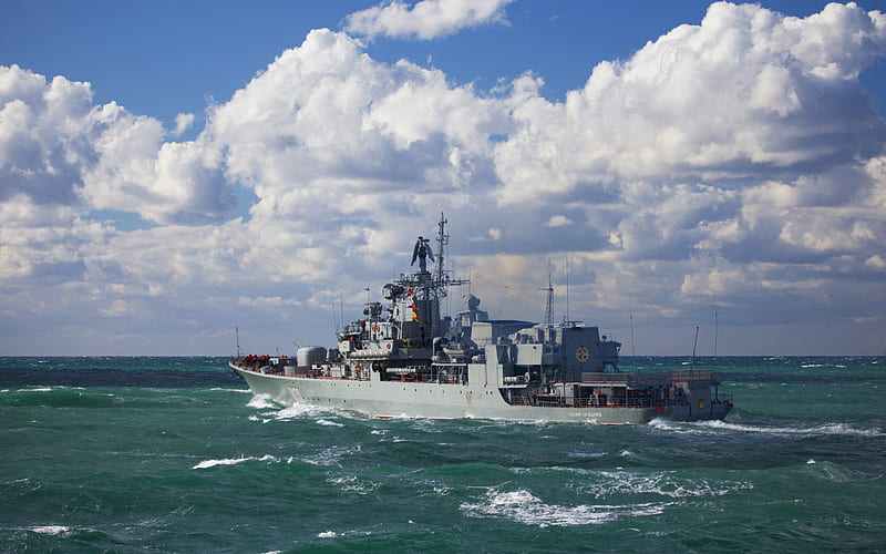 Hetman Sahaydachniy, Ukrainian frigate, U130, Ukrainian Navy, Ukrainian warship, Ukraine, Black Sea, HD wallpaper