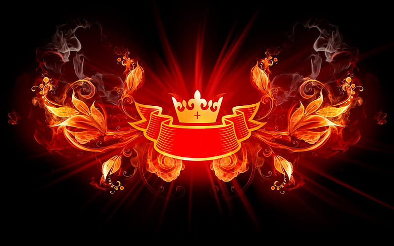 firery crown size 1600x1000 jpg, firey, crown, red, hot, HD wallpaper