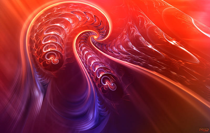 fractal, twisted, tangled, bright, abstraction, HD wallpaper