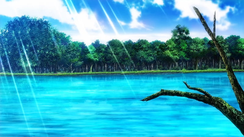 Anime River, Forest, Anime, River, Scenary, Nature, HD wallpaper