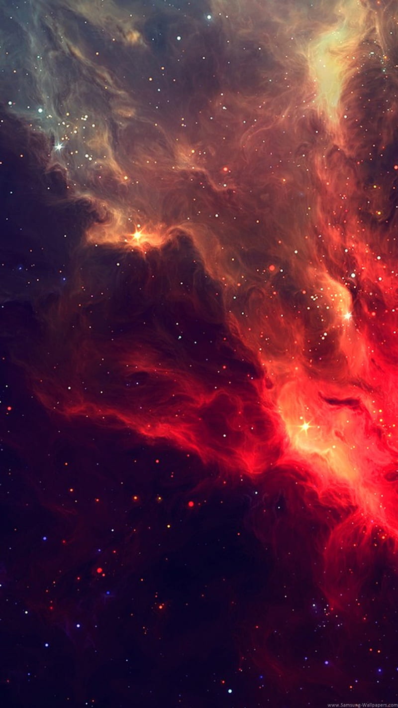 Red Nebula, space, stars, galaxy, galaxy, space, stars, universe, HD phone wallpaper