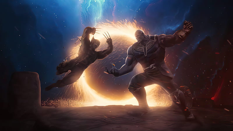 Thanos Vs Wolverine , thanos, wolverine, superheroes, artwork, artist, HD wallpaper