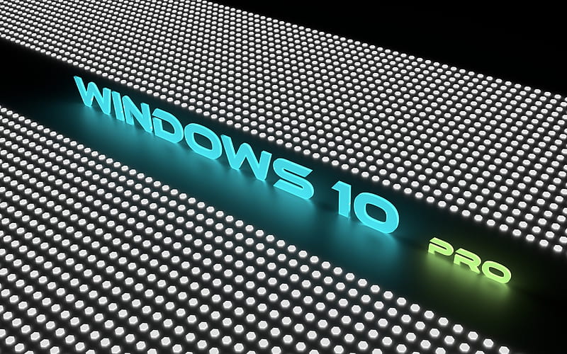 Windows 10 Pro, logo, neon Windows 10, HD wallpaper