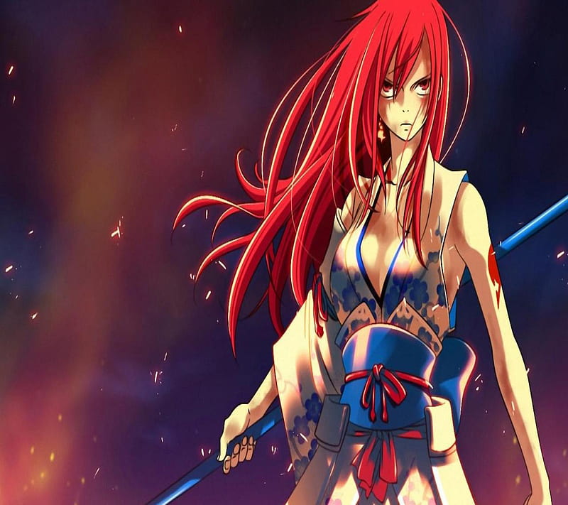 Erza Scarlet, anime, fairy tail, HD wallpaper