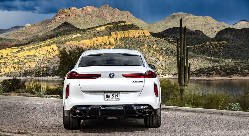 2020 BMW X6 M Competition (Color: Mineral White Metallic; US-Spec) - Rear , car, HD wallpaper