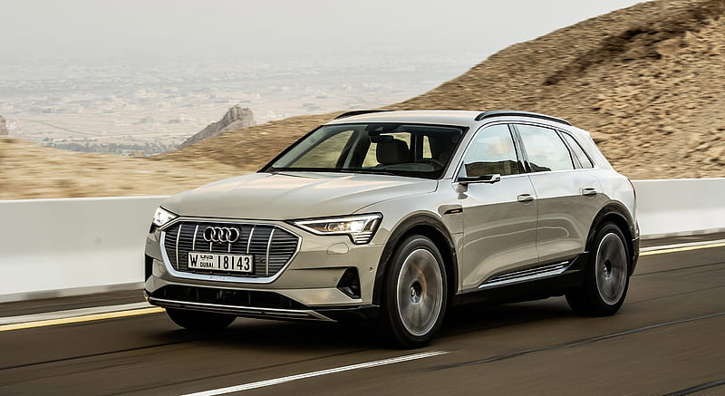 2019 Audi e-tron (Color: Siam Beige) - Front Three-Quarter , car, HD wallpaper