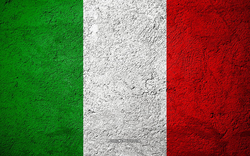 Flag of Italy, concrete texture, stone background, Italy flag, Europe, Italy, flags on stone, Italian flags, HD wallpaper