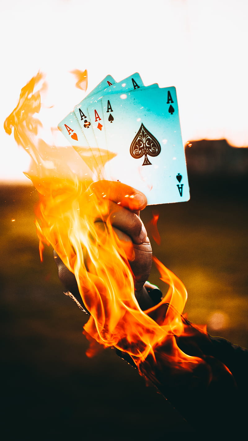 Aces, ace, cards, fire, hand, poker, HD phone wallpaper | Peakpx