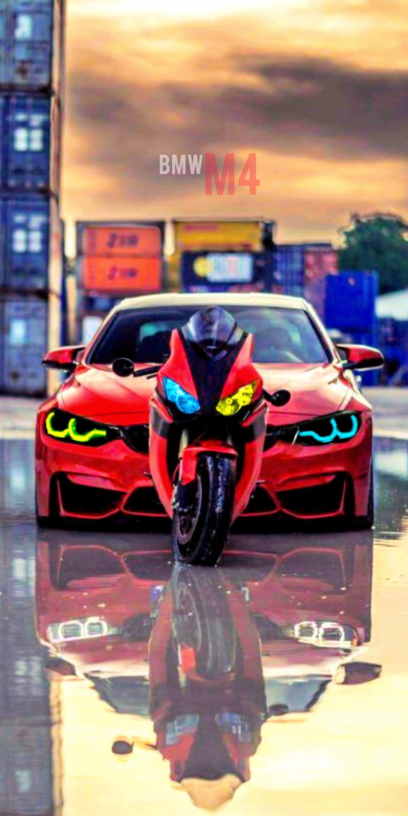 Bmw with heavy bike, car, carros, most, wanted, HD phone wallpaper
