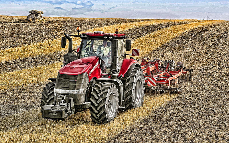 CASE IH Magnum 380 CVX, plowing field, 2020 tractors, agricultural machinery, red tractor, crawler tractor, R, tractor in the field, agriculture, harvest, Case, HD wallpaper