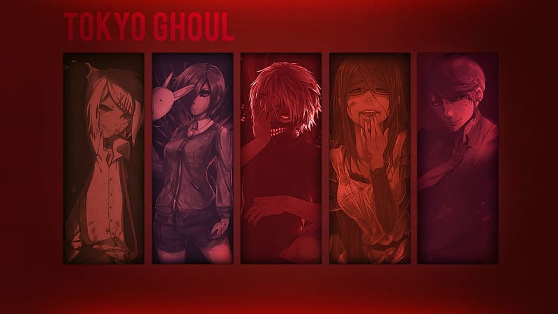 Anime, Ken Kaneki, Tokyo Ghoul, Touka Kirishima, Rize Kamishiro, Shū Tsukiyama, Juuzou Suzuya, HD wallpaper