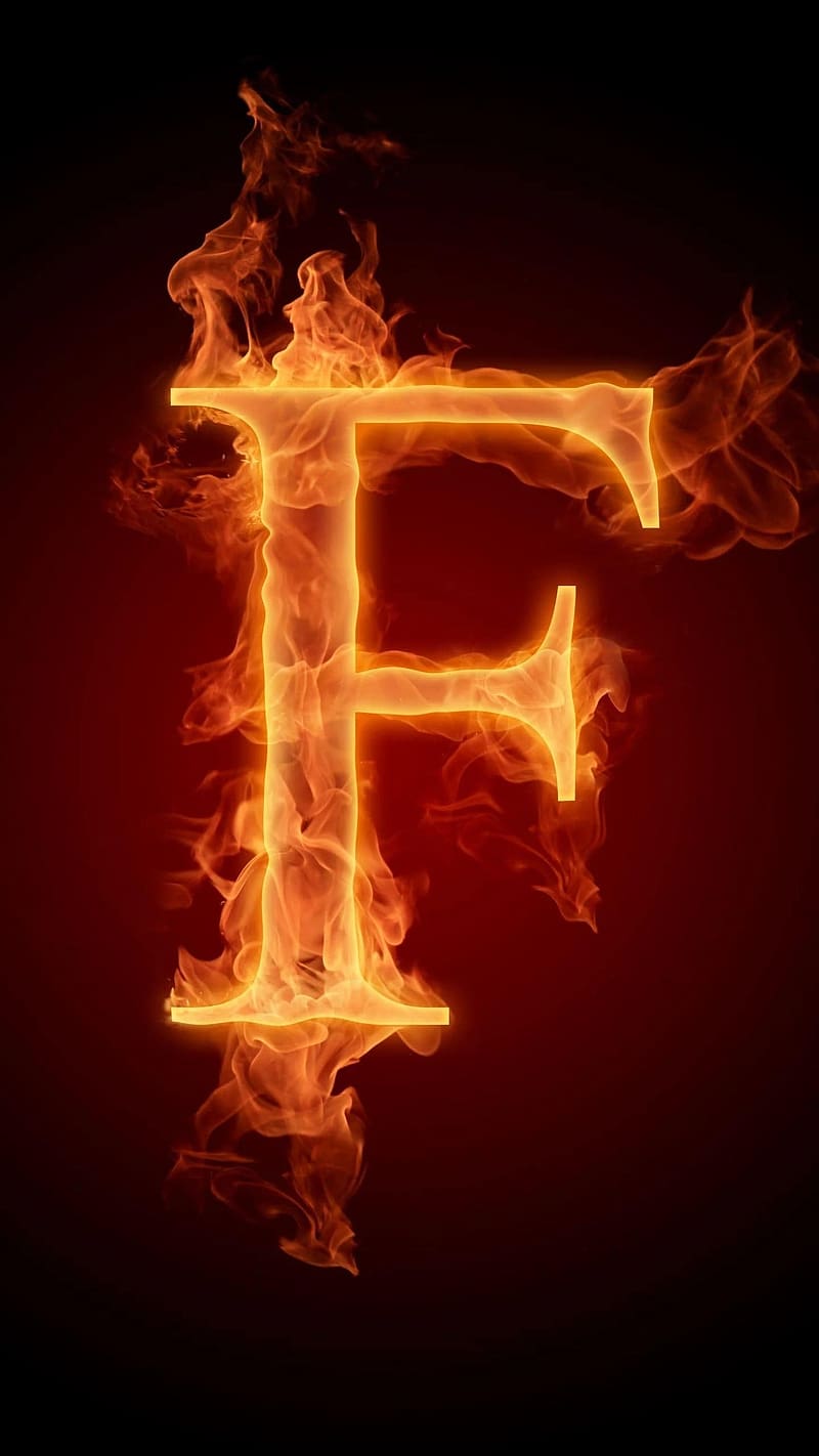 F Akshar Ke, Fire Effect, letter f, HD phone wallpaper