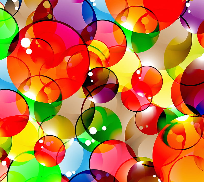 Colorful Bubbles, ball, bubble, color, rainbow, HD wallpaper