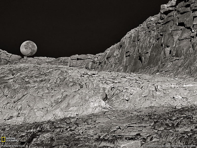 Moonset California-National Geographic magazine, HD wallpaper