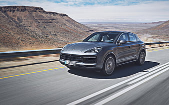 Porsche Cayenne Turbo Coupe road, 2019 cars, supercars, 2019 Porsche Cayenne Coupe, german cars, Porsche, HD wallpaper