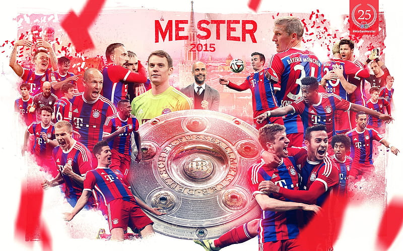 Bayern Munchen, Bundesliga, Germany, Manuel Neuer, Josep Guardiola, Franck Ribery, Robben, HD wallpaper