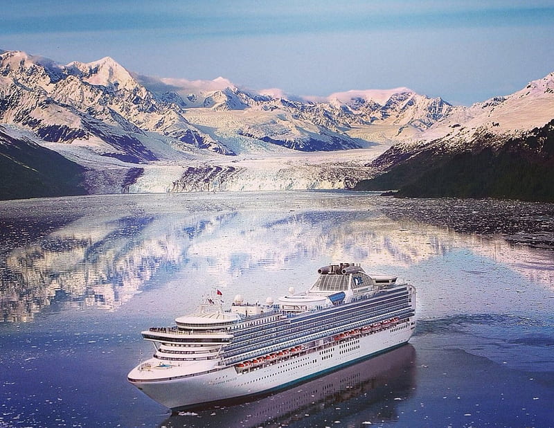 Diamond Princess Cruise Ship Artic Circle, whales, vacation, ship, ocean, HD wallpaper