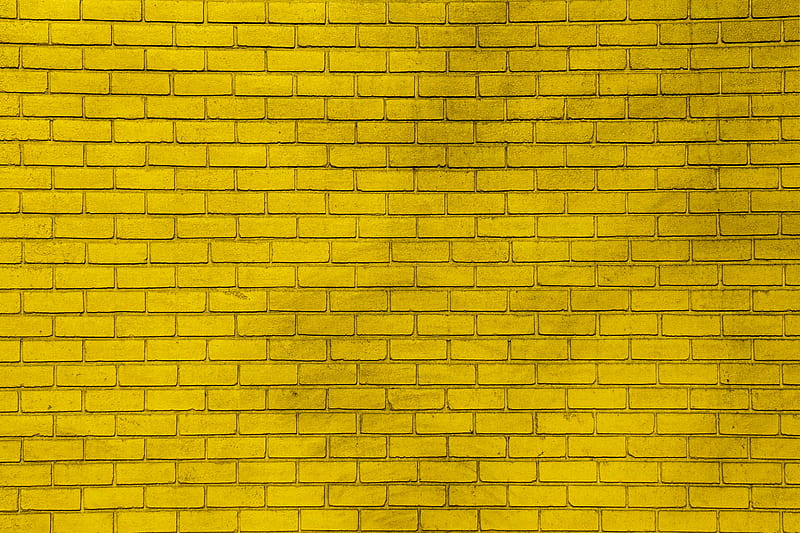 wall, brick, yellow, paint, texture, HD wallpaper