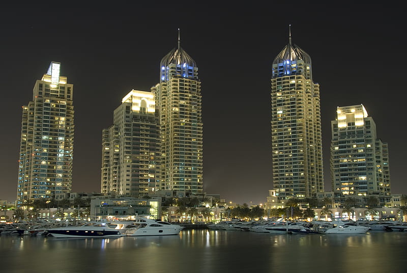 Dubai Apartments, architecture, modern, dubai, middle east, HD wallpaper