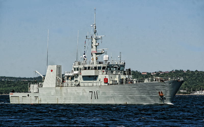 HMCS Summerside, canadian warship, Royal Canadian Navy, Kingston-class coastal defence vessel, Canadian Forces, HD wallpaper