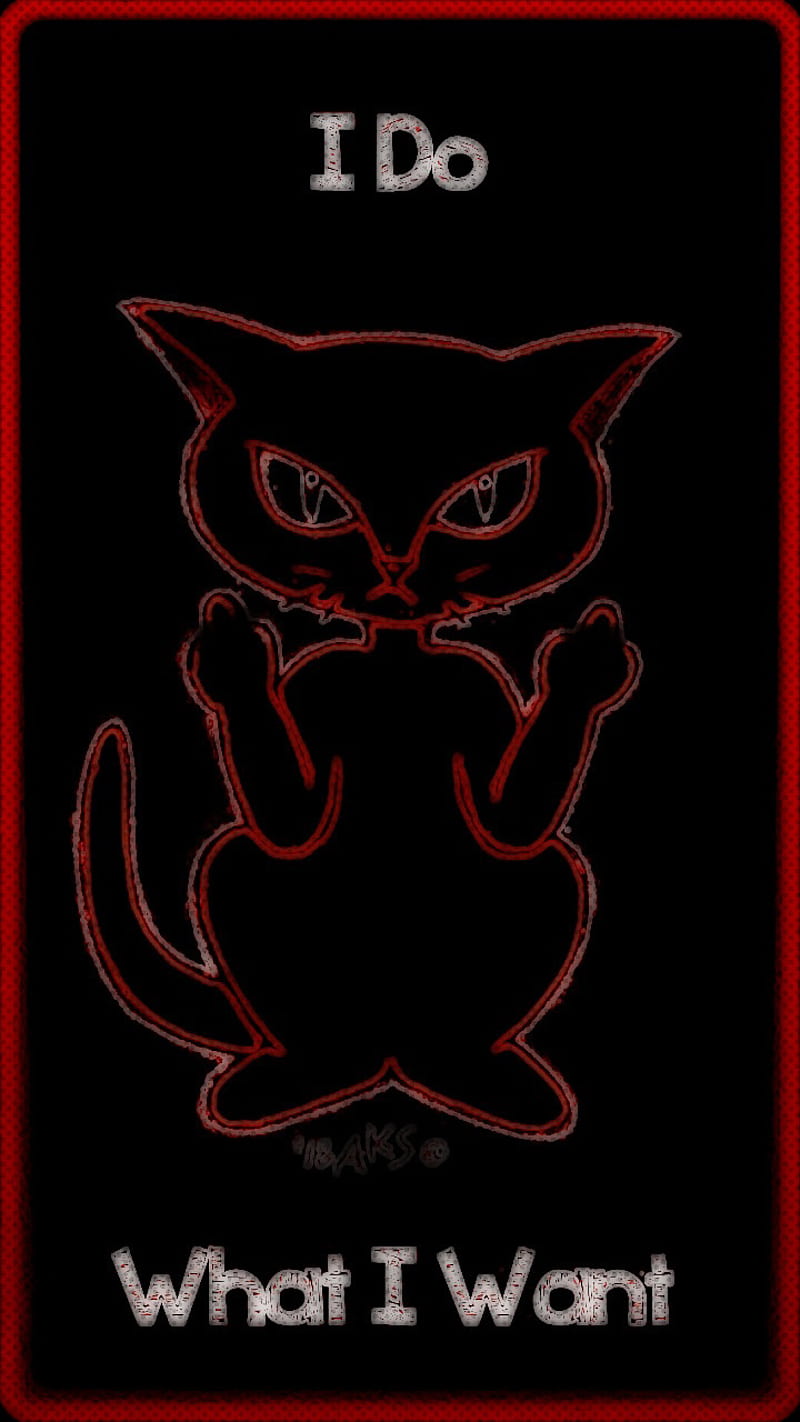 Middle Finger Cat, attitude, cartoon, dark, do what i want, emo, f you, fingers, kitty, mad bad, sayings, HD phone wallpaper