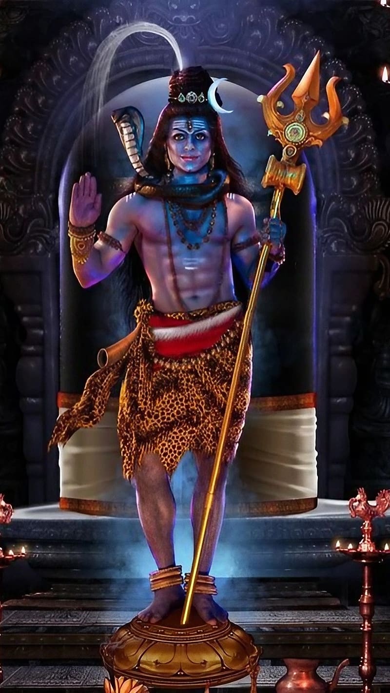 Bholenath Ka With Trishul, bholenath ka , lord shiva with trishul, lord, god, mahadev, HD phone wallpaper