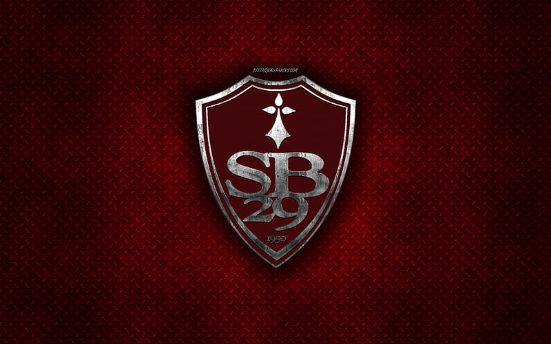 Stade Brestois 29, Brest, French football club, red metal texture, metal logo, emblem, France, Ligue 2, creative art, football, HD wallpaper