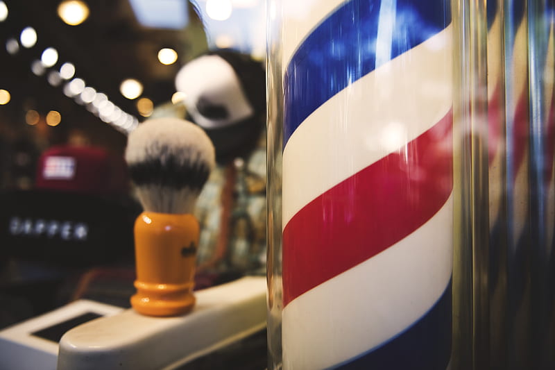white, red, and blue barber spiraling bar, HD wallpaper