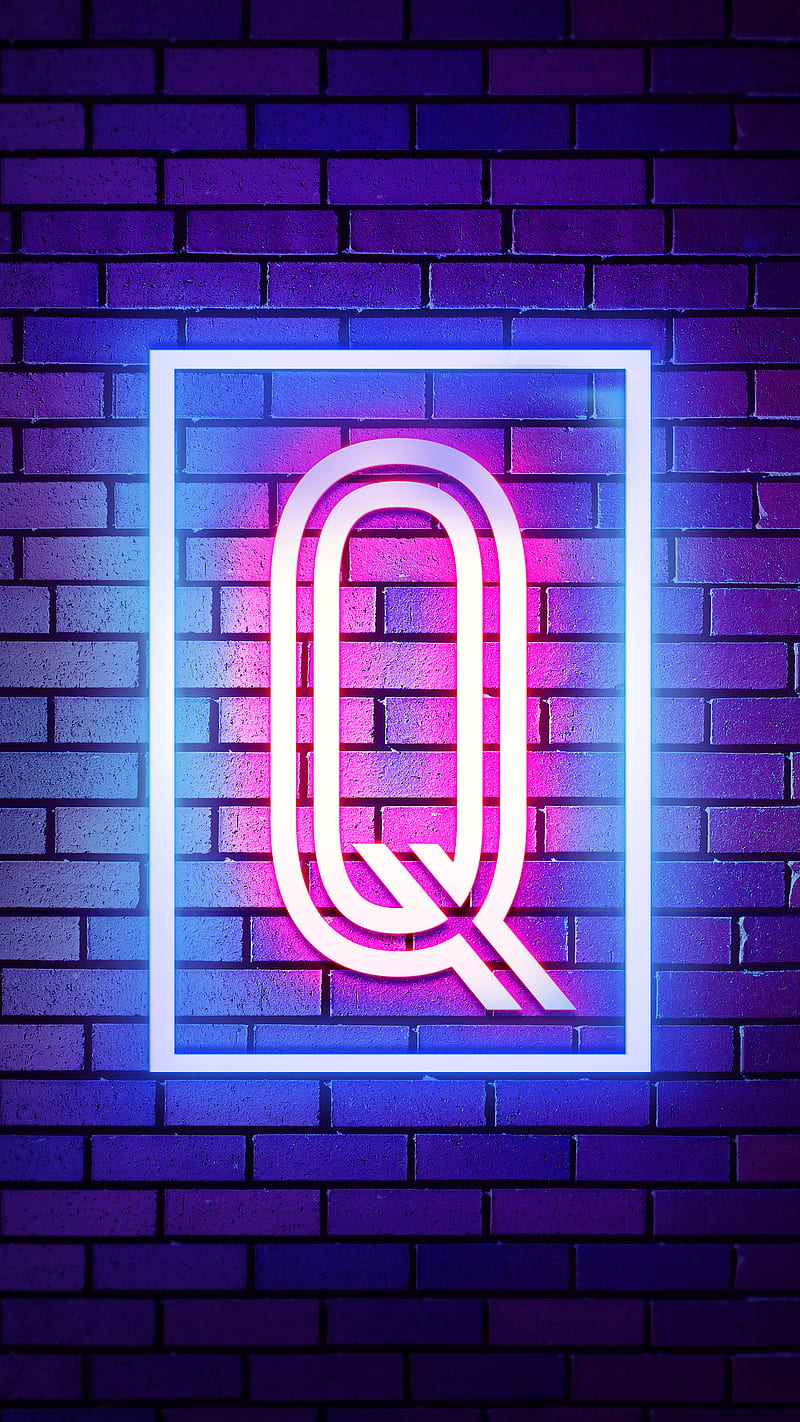 Q Neon, Neon Alphabet, Neon Q, Q, Q Alphabet, HD phone wallpaper