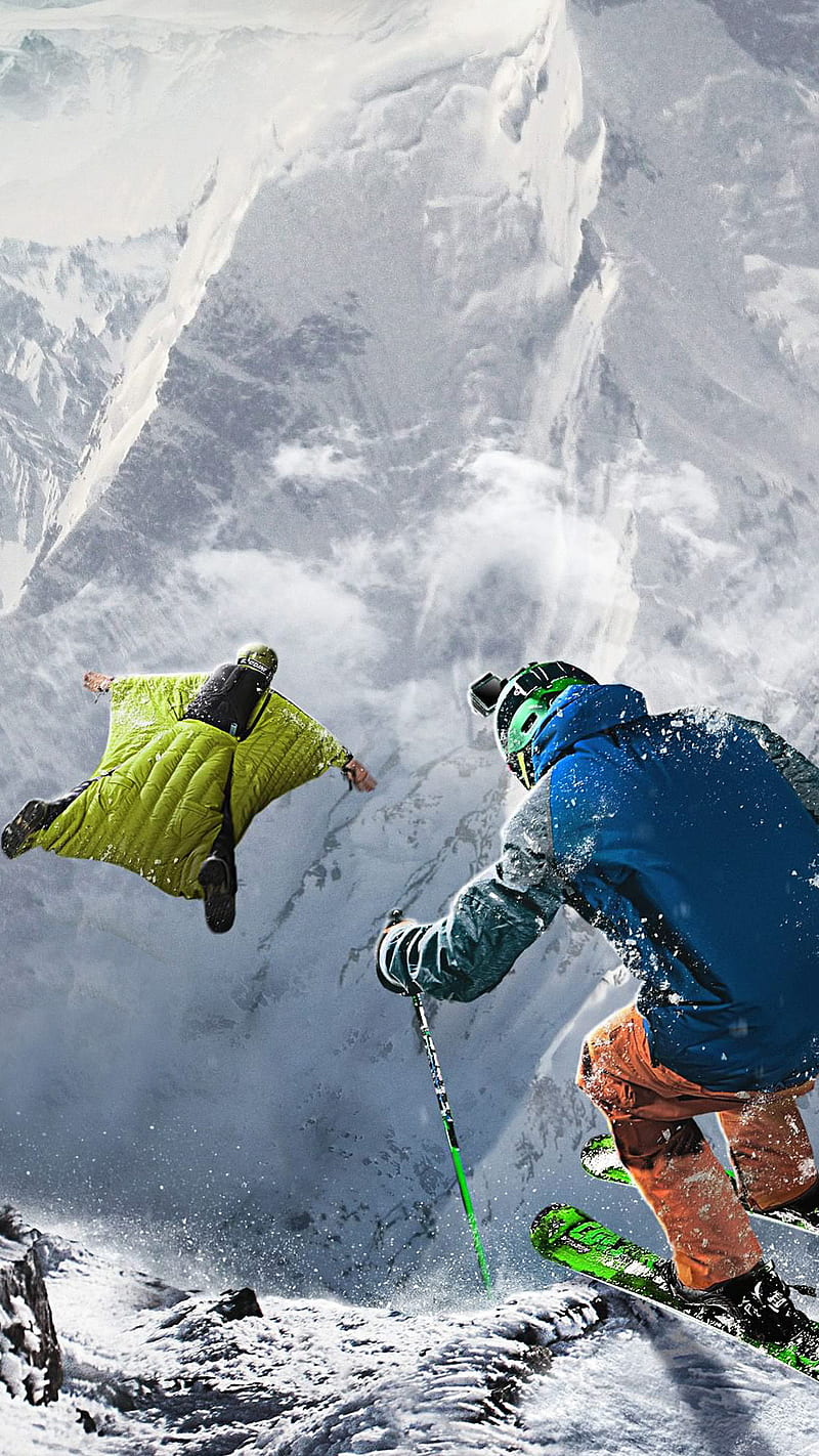 ski jump, mountain, snow, sport, HD phone wallpaper