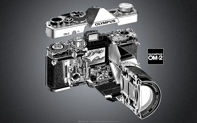 1975 Olympus OM-2 Camera, HD wallpaper