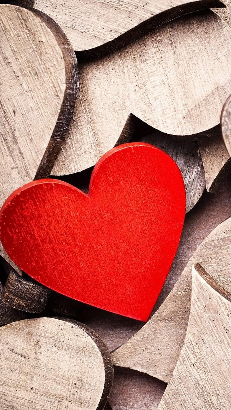 Wooden Heart , love, HD phone wallpaper