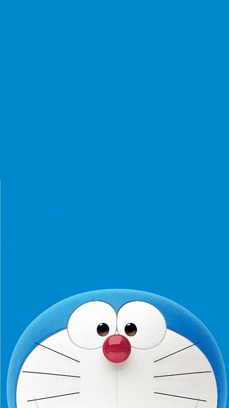 Doraemon, blue background, simple background, HD phone wallpaper | Peakpx