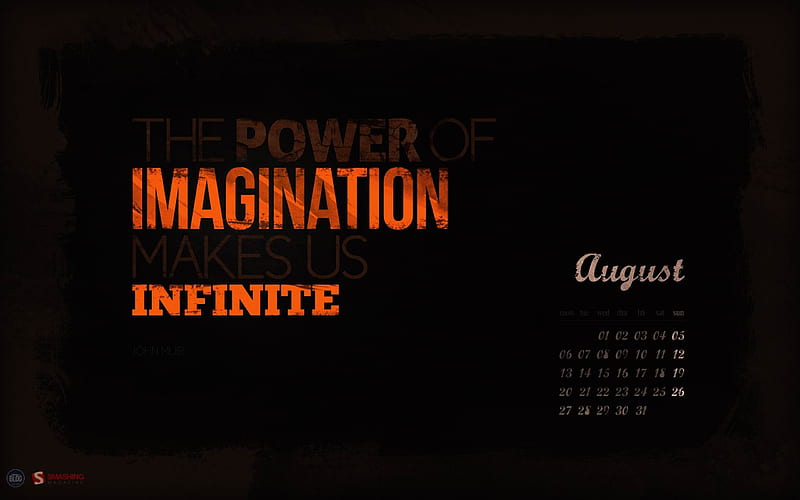 Infinite Imagination-August 2012 calendar, HD wallpaper