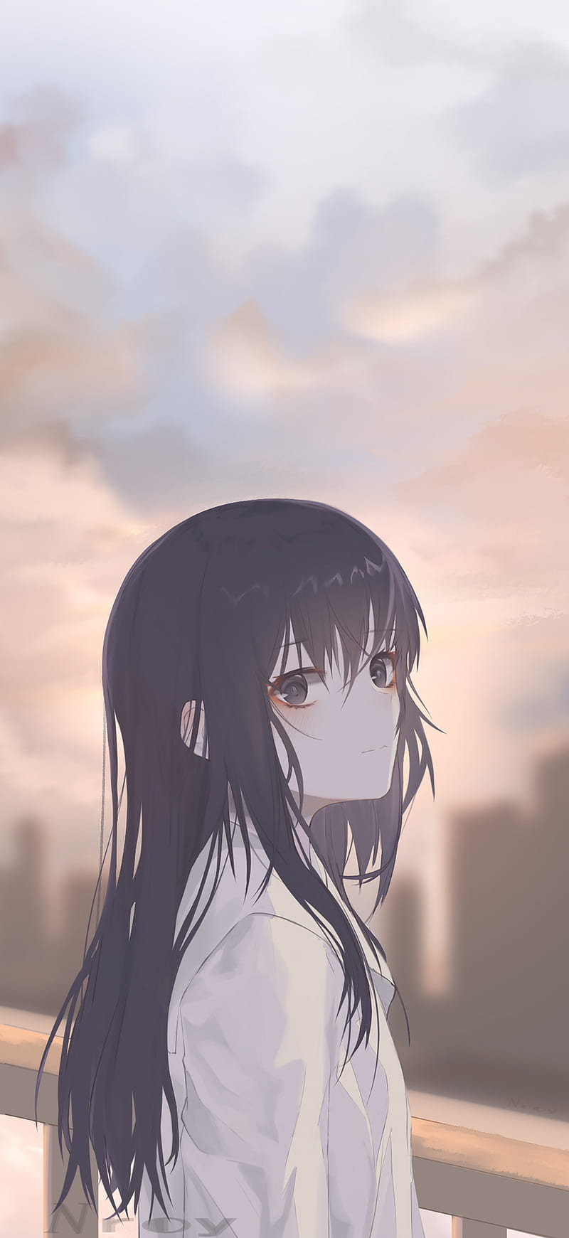 An Anime Girl Wearing A Black Top With Long Dark Hair Background,  Background Profile Pictures, Profile, Picture Background Image And  Wallpaper for Free Download