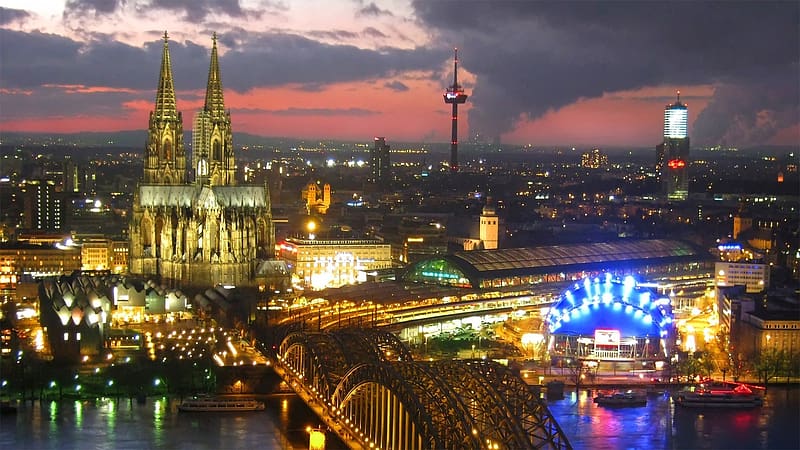 Cities, City, Cologne, , Cologne Cathedral, Hohenzollern Bridge, HD wallpaper