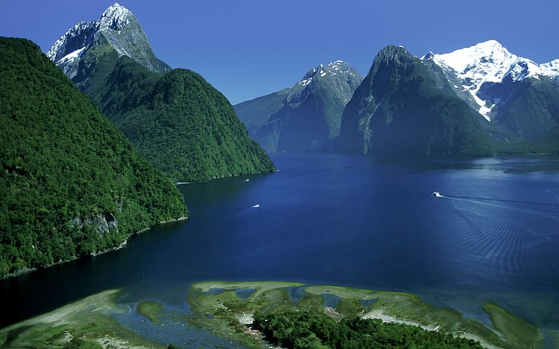 Mountain, Lake, New Zealand, , Milford Sound, HD wallpaper