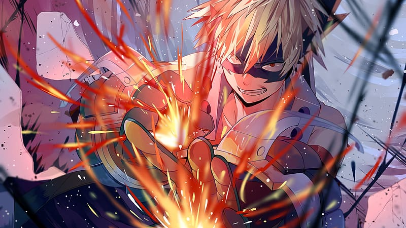 KATSUKI BAKUGOU, boku no hero, city, my hero academy, anime, HD phone  wallpaper | Peakpx