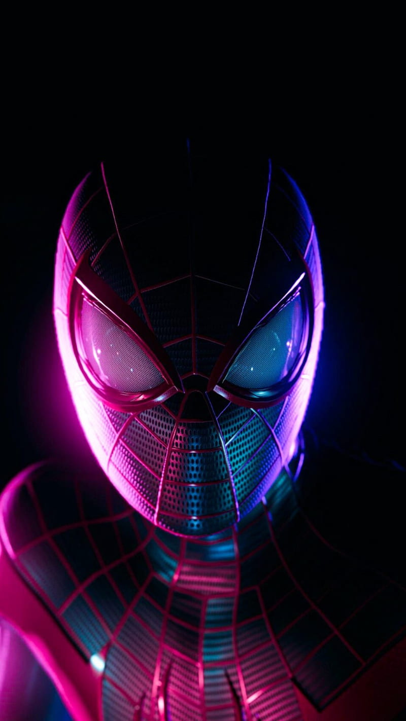 Spiderman, abstract, neon, spiderman ps4, spiderman ps5, spidey, HD phone wallpaper