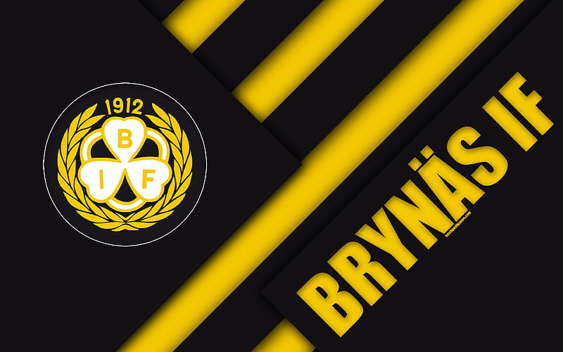 Brynas IF Gavle, Sweden, SHL, logo, material design, Swedish hockey club, black yellow abstraction, Swedish hockey league, HD wallpaper