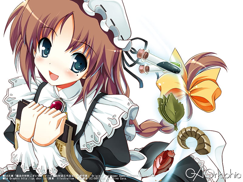 material of magic, pretty, dress, boots, ga graphic, tea, cute, afternoon, maid, flower, petals, funny, white, HD wallpaper
