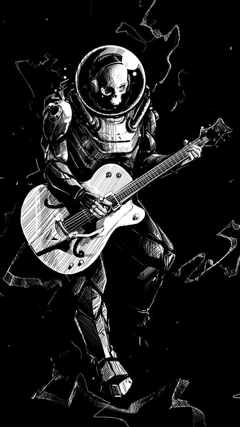 Art, Skeleton, Guitar, Play, Music, Bw, - Full Screen Guitar for or mobile device. Mak. Skeleton art, Skull , Art, HD phone wallpaper